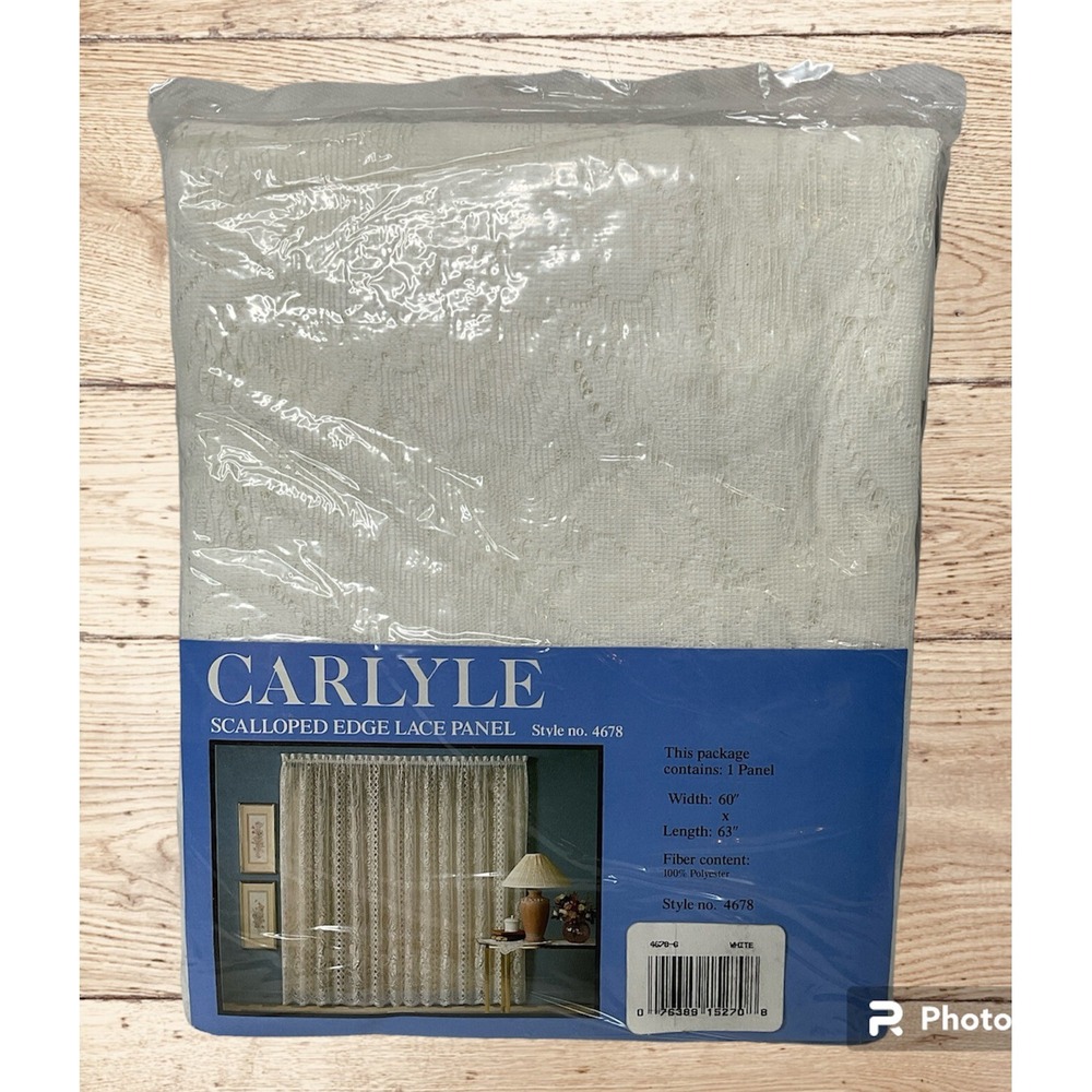 Carlyle Scalloped Edge Lace Panel #4678 60 X 63 White